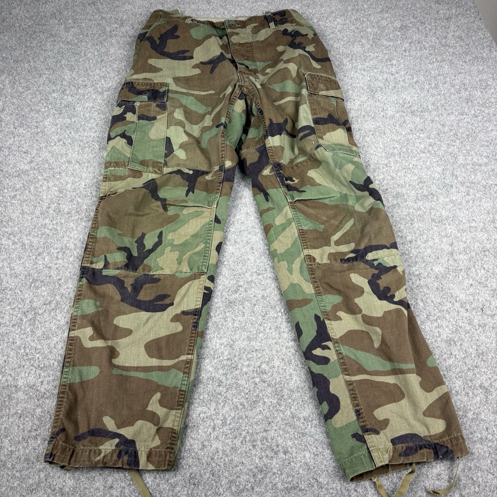 Vintage Army Combat Pants Medium Long Woodland Camo Tactical Military Cargo EUC